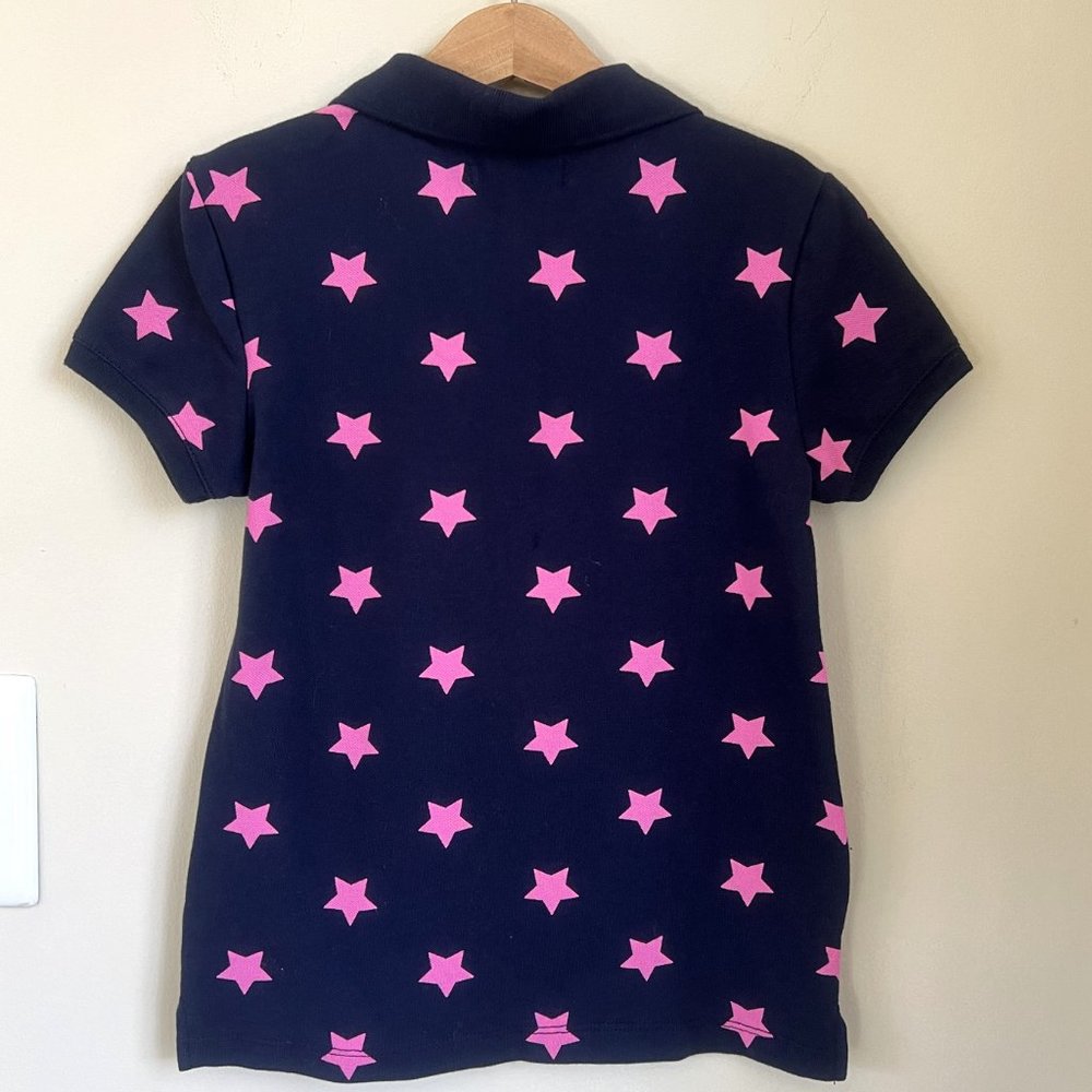 NWOT GapKids Short Sleeve Star Printed Pique Polo, True Indigo, Size M (8) - Picture 2 of 6